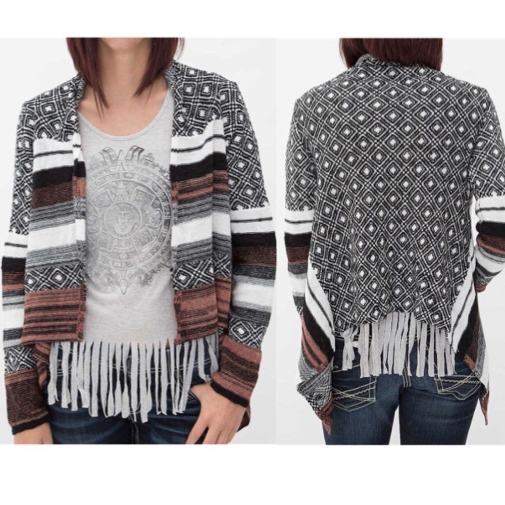 Buckle | BKE Open Weave Tribal Cardigan Sweater